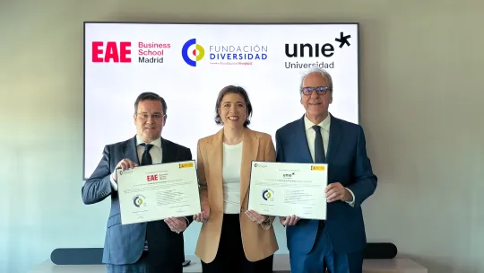 Firma UNIE, Fundación Diversidad y EAE Madrid